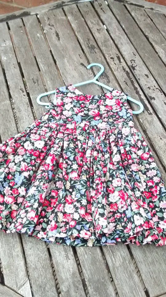 100% cotton little girls dress, handmade rockabilly style