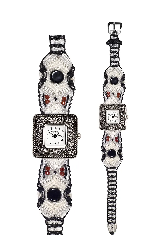 101D - Wide with Antique Style Square Marcasite Watch