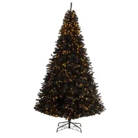 10'Black Artificial Christmas Tree with 950 Clear LED Lights and 3056 Tips