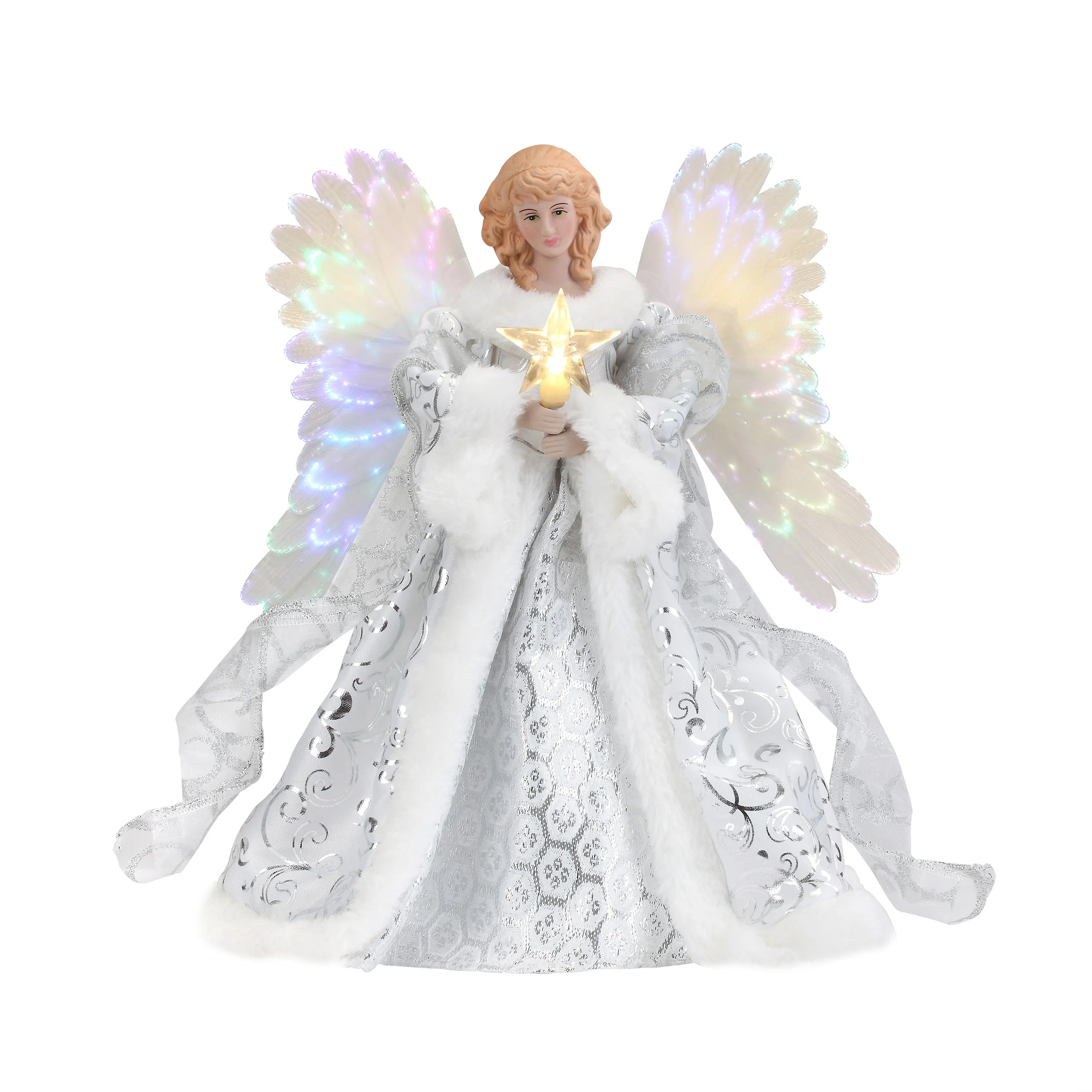 12 in. Fiber-Optic Animated Tree Topper - White Angel