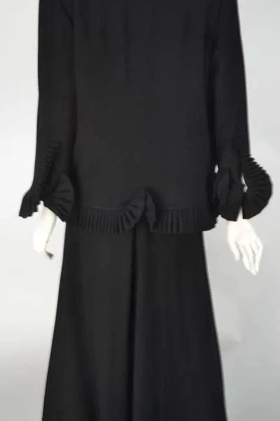 1960s House of Cardinali Black Backless Gown with Bolero