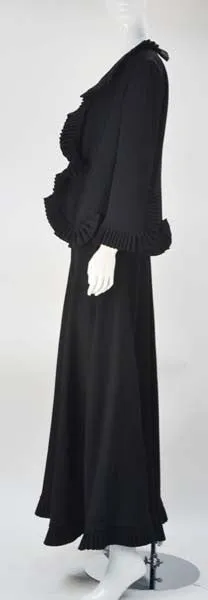 1960s House of Cardinali Black Backless Gown with Bolero