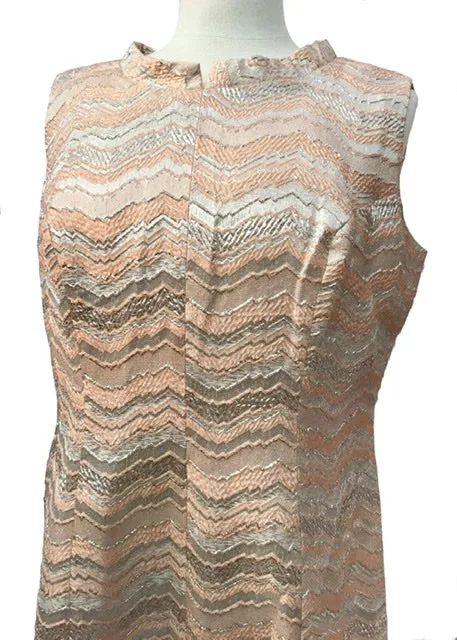 1960s Mod Space Age Silver & Pink Mini Shift Dress