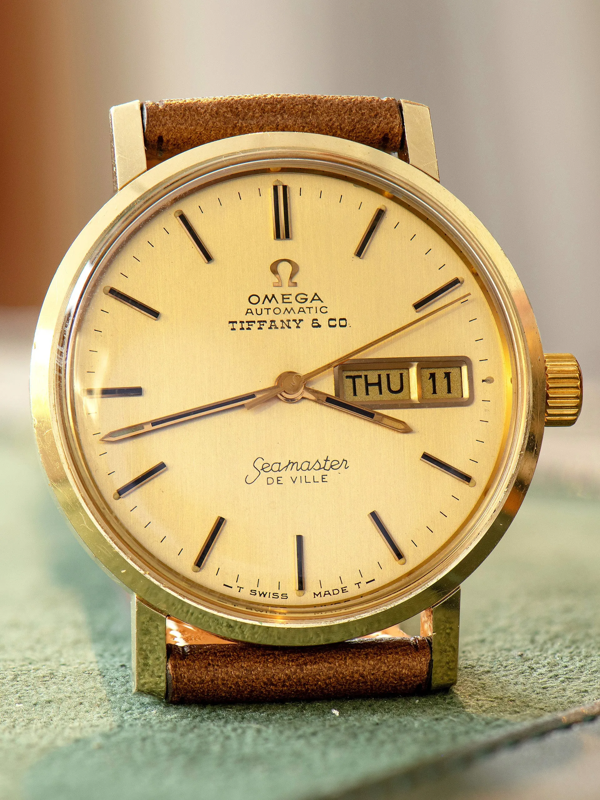 1970s Omega Seamaster De Ville 14K YG (Ref. C6865) "Tiffany & Co."