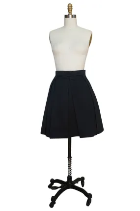 1980s Yves Saint Laurent Flat Pleated Black Mini Skirt