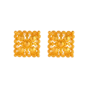 22KT Yellow Gold Stud Earrings For Women