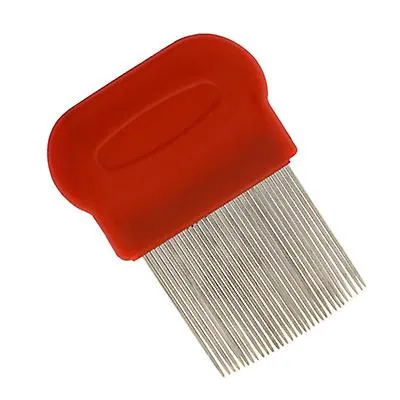 2Pcs 8*6cm red Ultra-Fine Flea Dog Cat Comb Compact Metal Teeth Healthy Fur Hair Coat Clean comb AZ14300