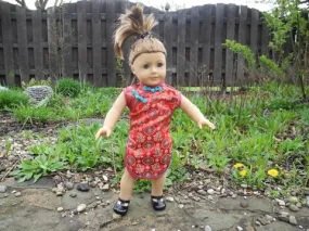 American Girl - Red Chinese Style Qi pao Dress