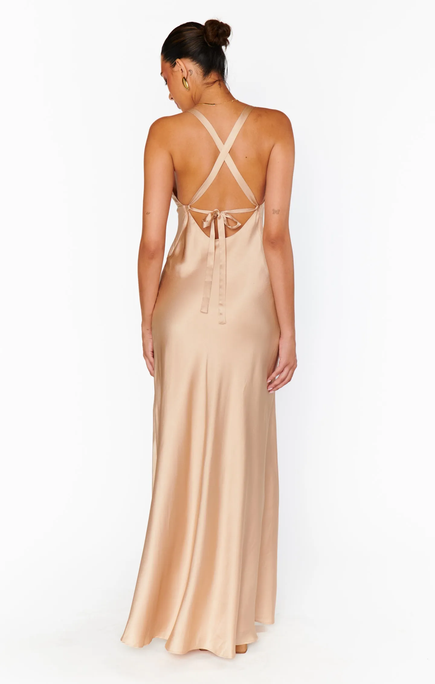 Anderson Maxi Dress ~ Champagne Luxe Satin