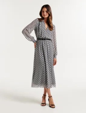 Aria Belted Midi Shirt Dress