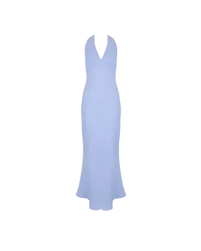 AVA LINEN HALTER DRESS BLUE MARLE