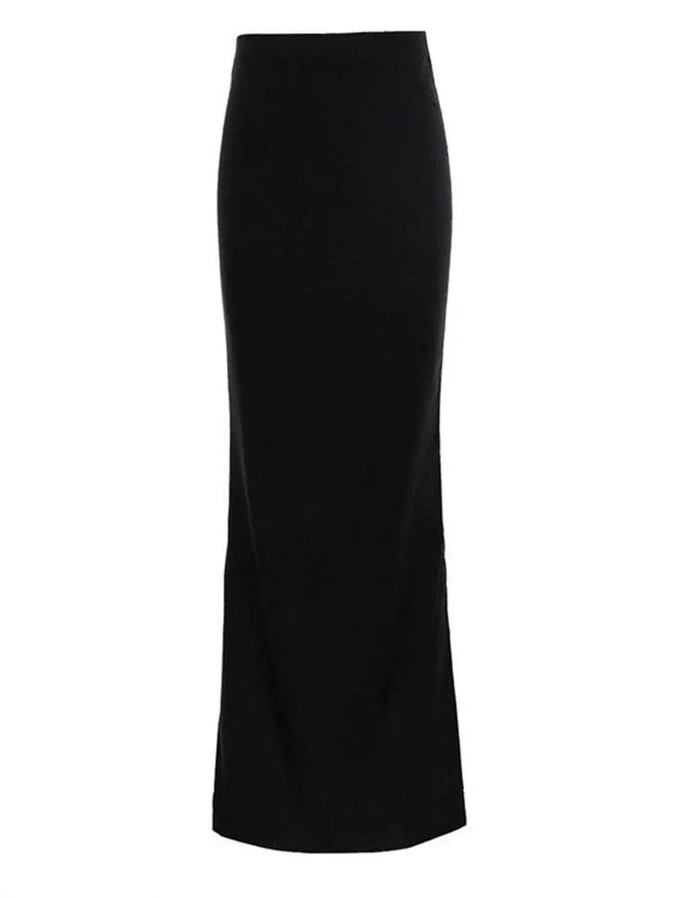 Black Long Modest Skirt