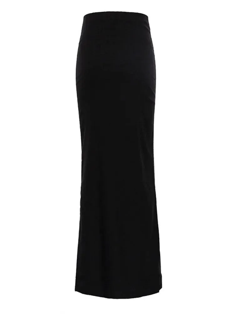 Black Long Modest Skirt