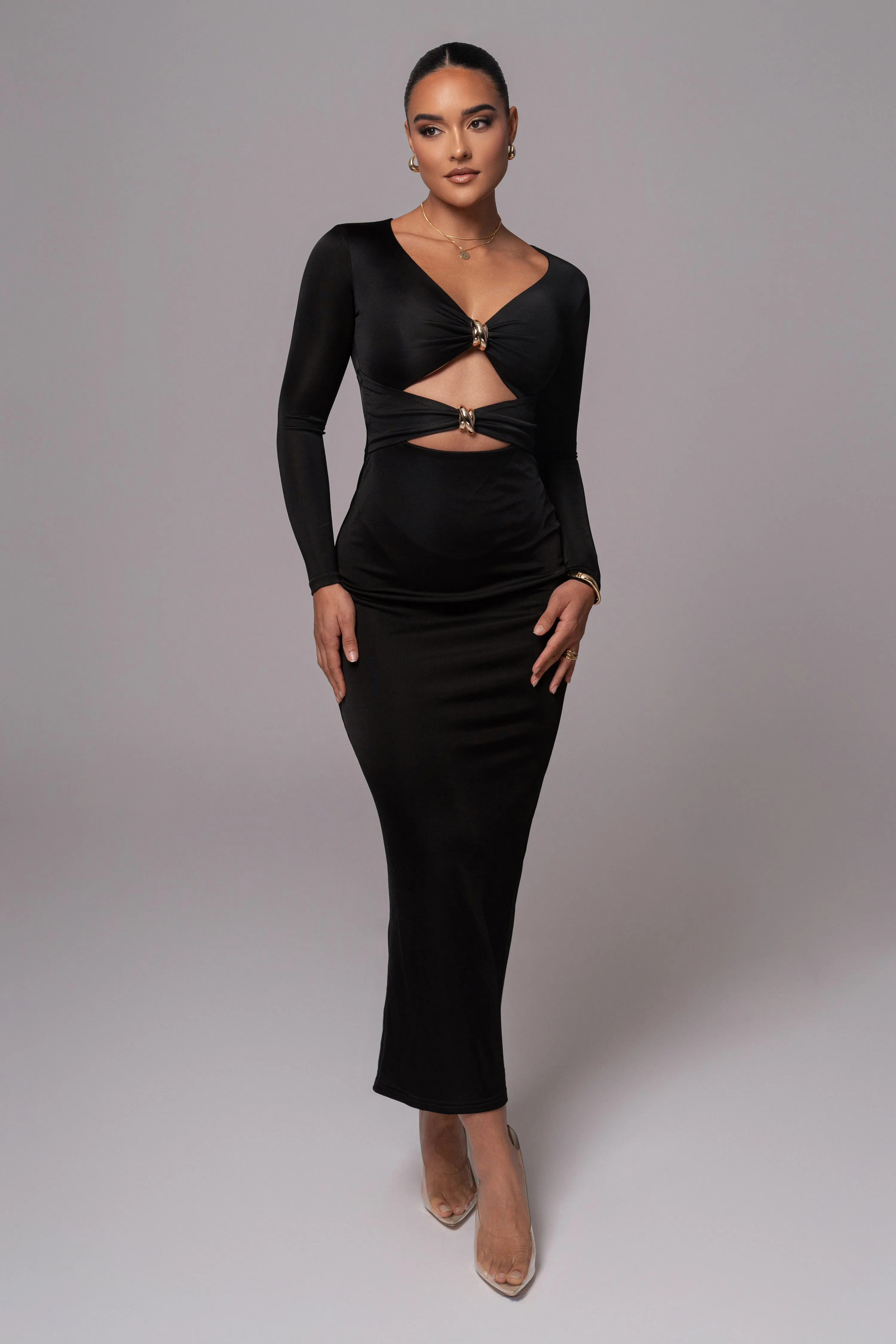 Black Soiree Cutout Maxi Dress