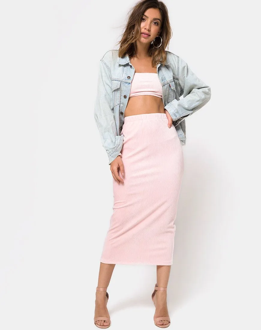 Bobby Midi Skirt in Fluffy Knit Candy