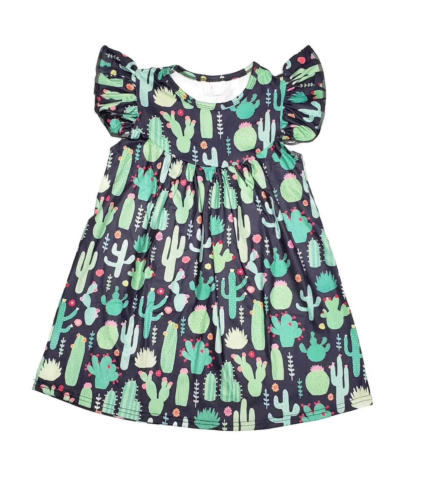 Cactus Milk Silk Flutter Dress