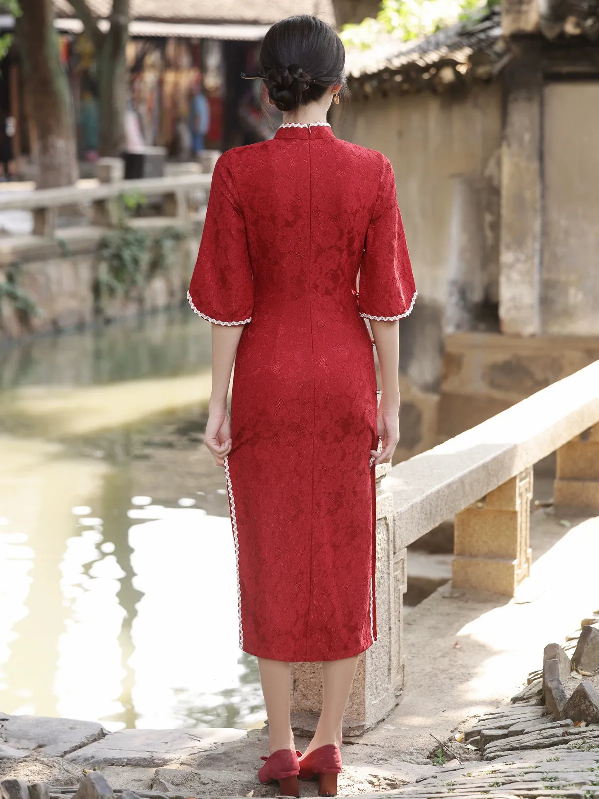 Cheongsam for Tea Ceremony, Traditional Chinese Dress, Blush Bliss