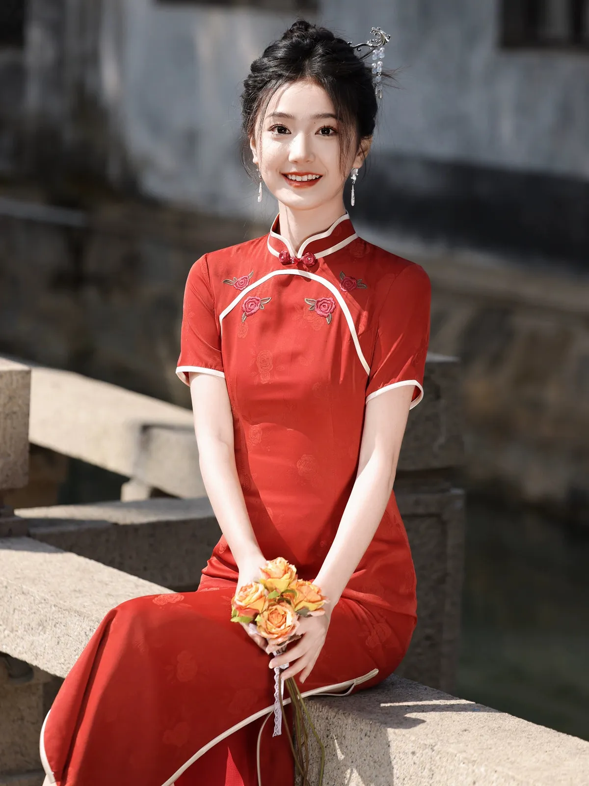 Cheongsam for Tea Ceremony, Traditional Chinese Dress, Cherish