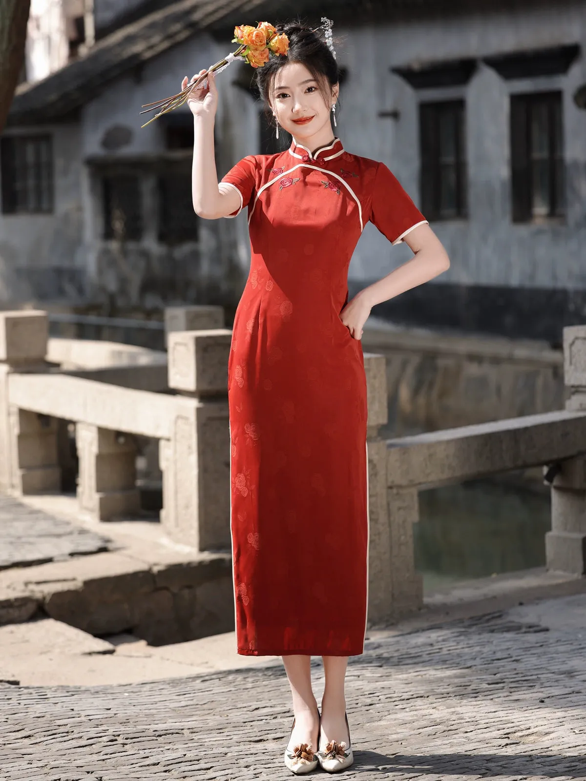 Cheongsam for Tea Ceremony, Traditional Chinese Dress, Cherish