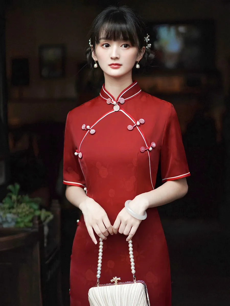 Cheongsam for Tea Ceremony, Traditional Chinese Dress, Dream Veil