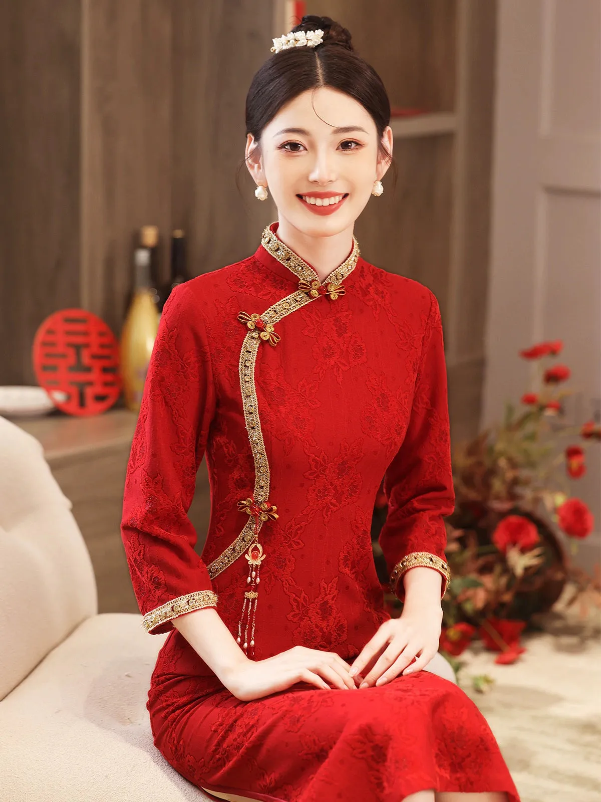 Cheongsam for Tea Ceremony, Traditional Chinese Dress, Embrace