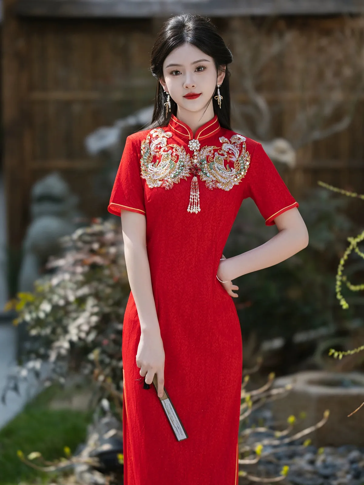 Cheongsam for Tea Ceremony, Traditional Chinese Dress, Sparkle