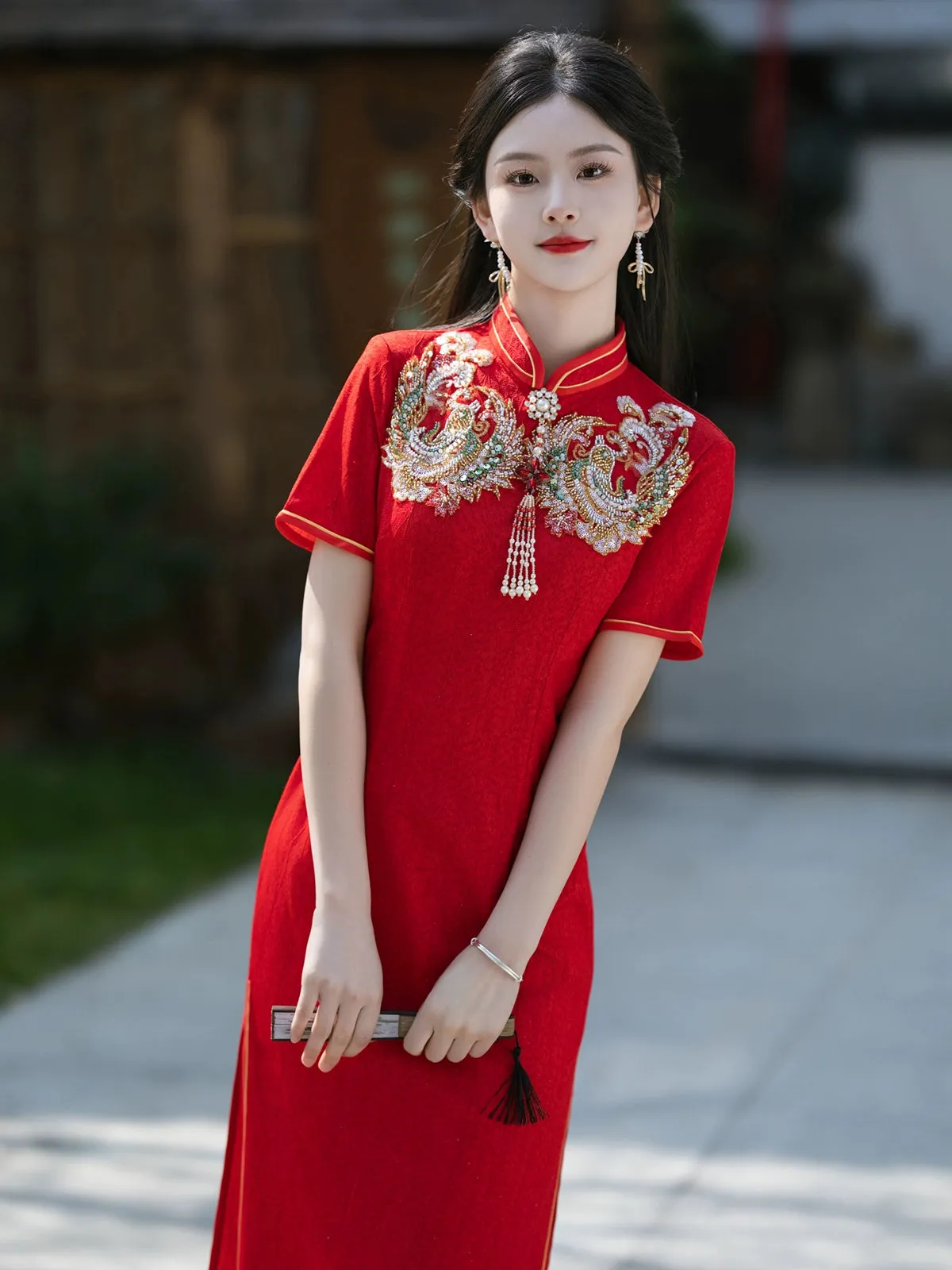 Cheongsam for Tea Ceremony, Traditional Chinese Dress, Sparkle