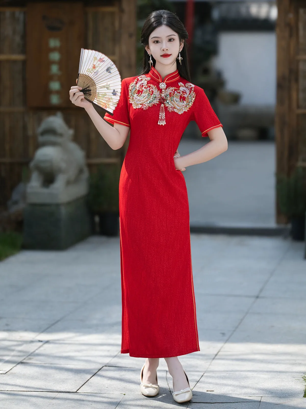 Cheongsam for Tea Ceremony, Traditional Chinese Dress, Sparkle