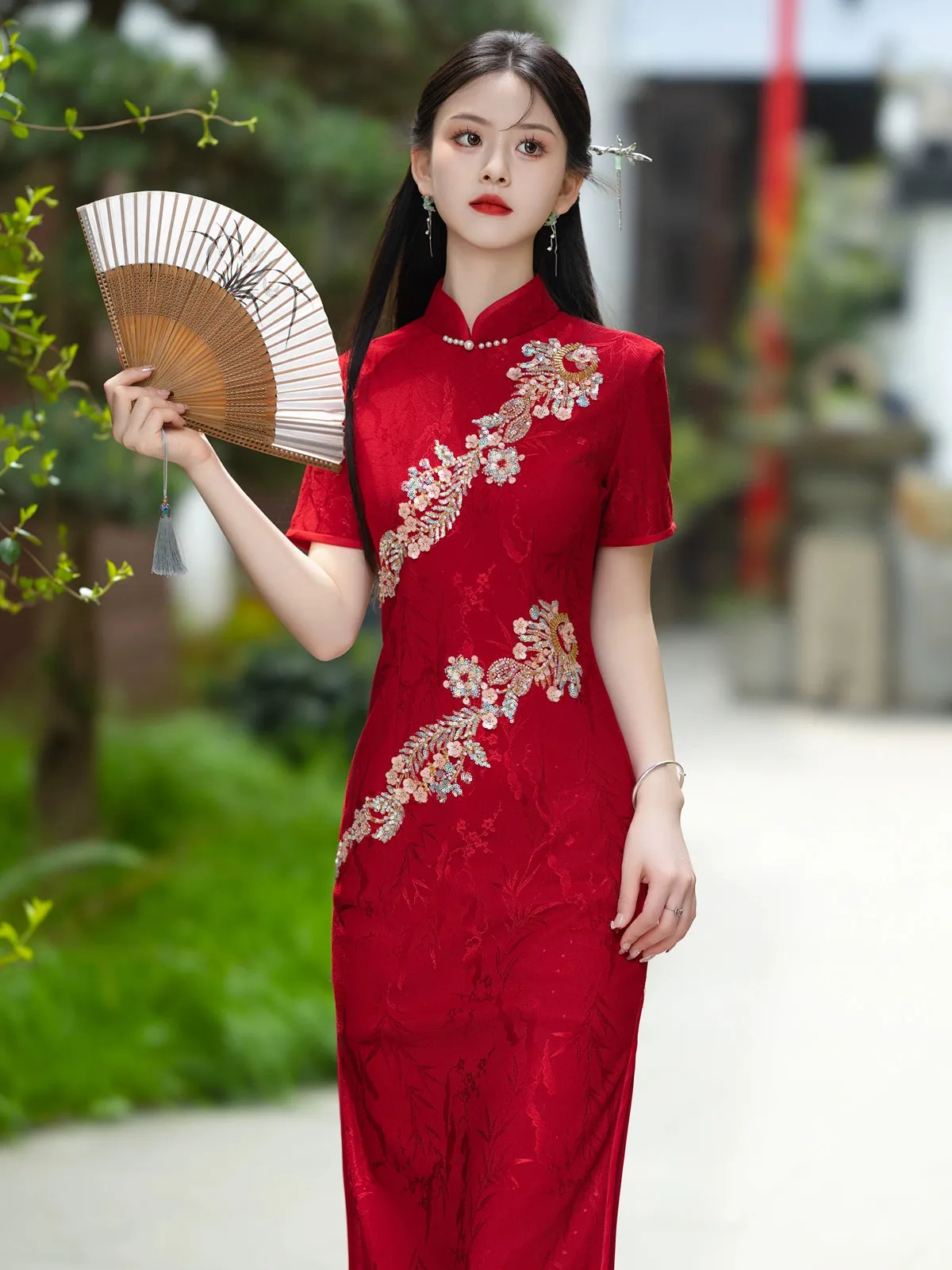 Cheongsam for Tea Ceremony, Traditional Chinese Dress, Symphony