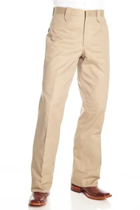 Circle S Mens Khaki 100% Cotton Unhemmed Snap Ranch Dress Pant 30