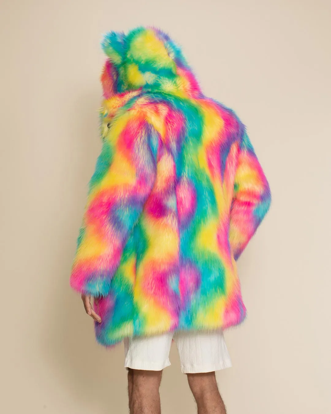 Classic Men's Faux Fur Coat | Rainbow Bear