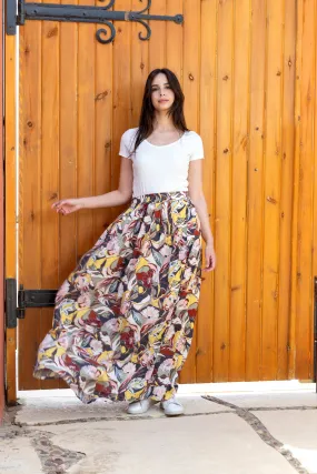 Colored Sunlit Stroll Maxi Skirt