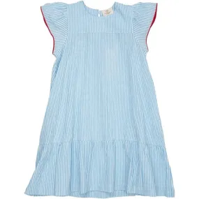 Copenhagen Colors Sky Blue W Cream Stripe Seersucker Dress