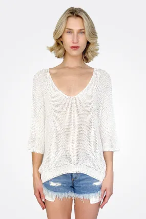 Crochet Pullover - White