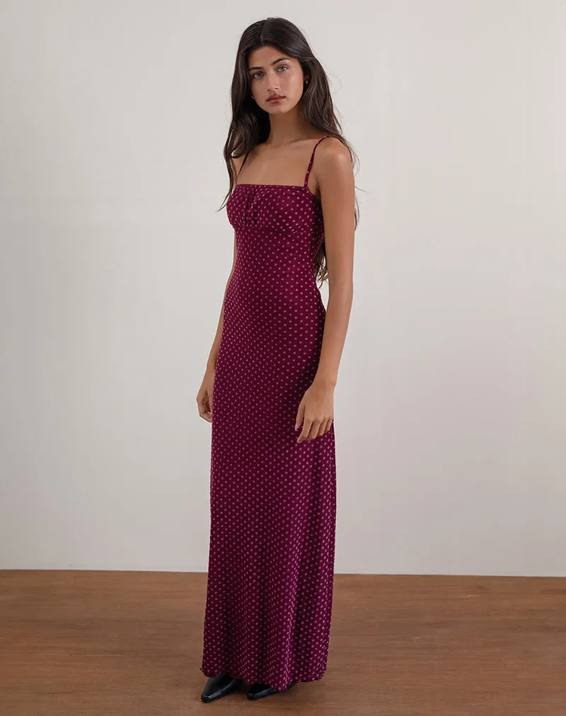 Darsih Maxi Dress in Basic Polka Flock Berry