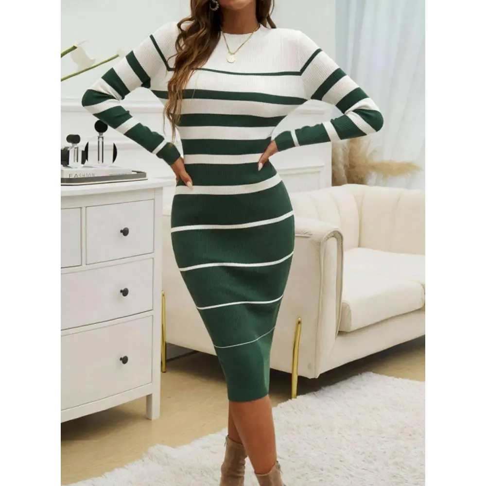 Devine Color Block Midi Dress for Elegant Luxury Fashion for Women