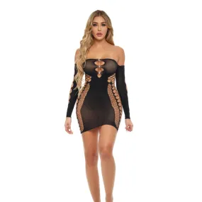 Diamond Drippin Dress - One Size - Black