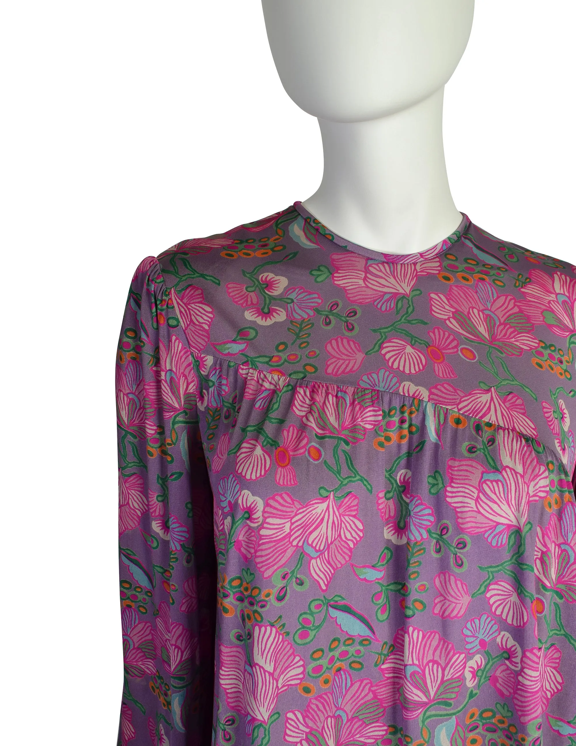 Diane von Furstenberg Vintage Purple Floral Silk Jersey Tent Dress