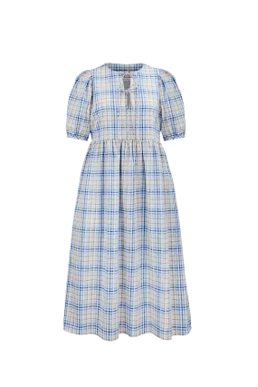 Double Tie Dress -- Organic Cotton Seersucker