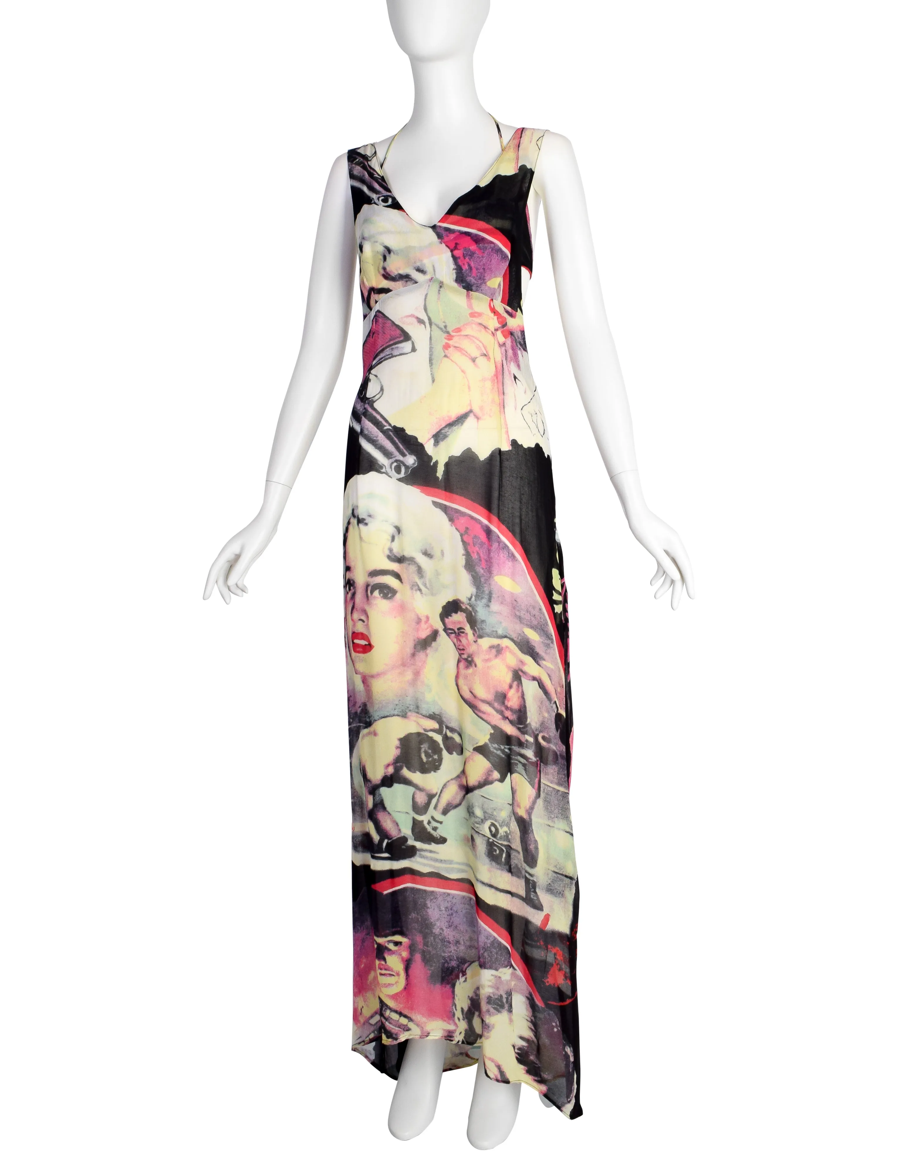 E-Play Vintage Incredible Art Print Rayon Maxi Dress with Triangle Top