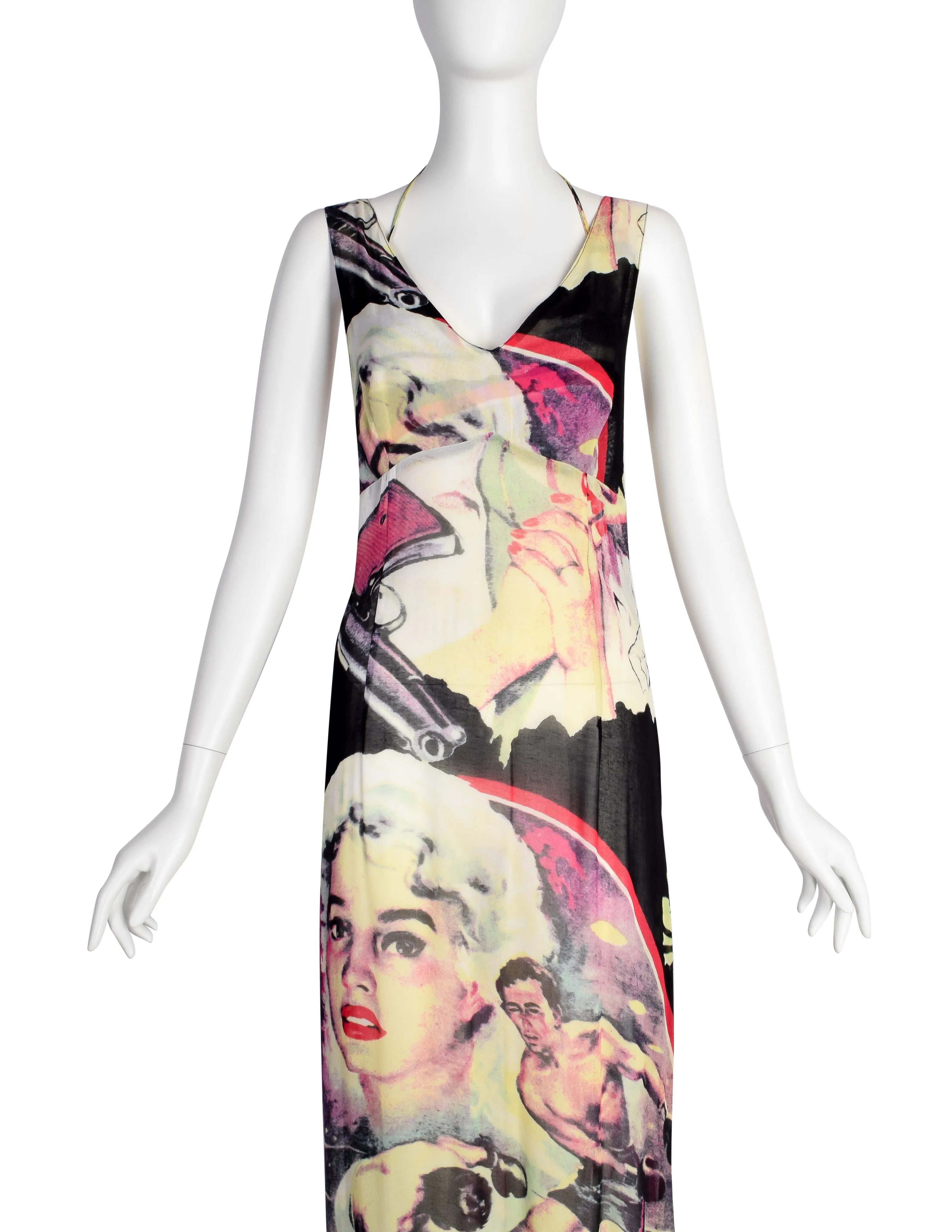 E-Play Vintage Incredible Art Print Rayon Maxi Dress with Triangle Top