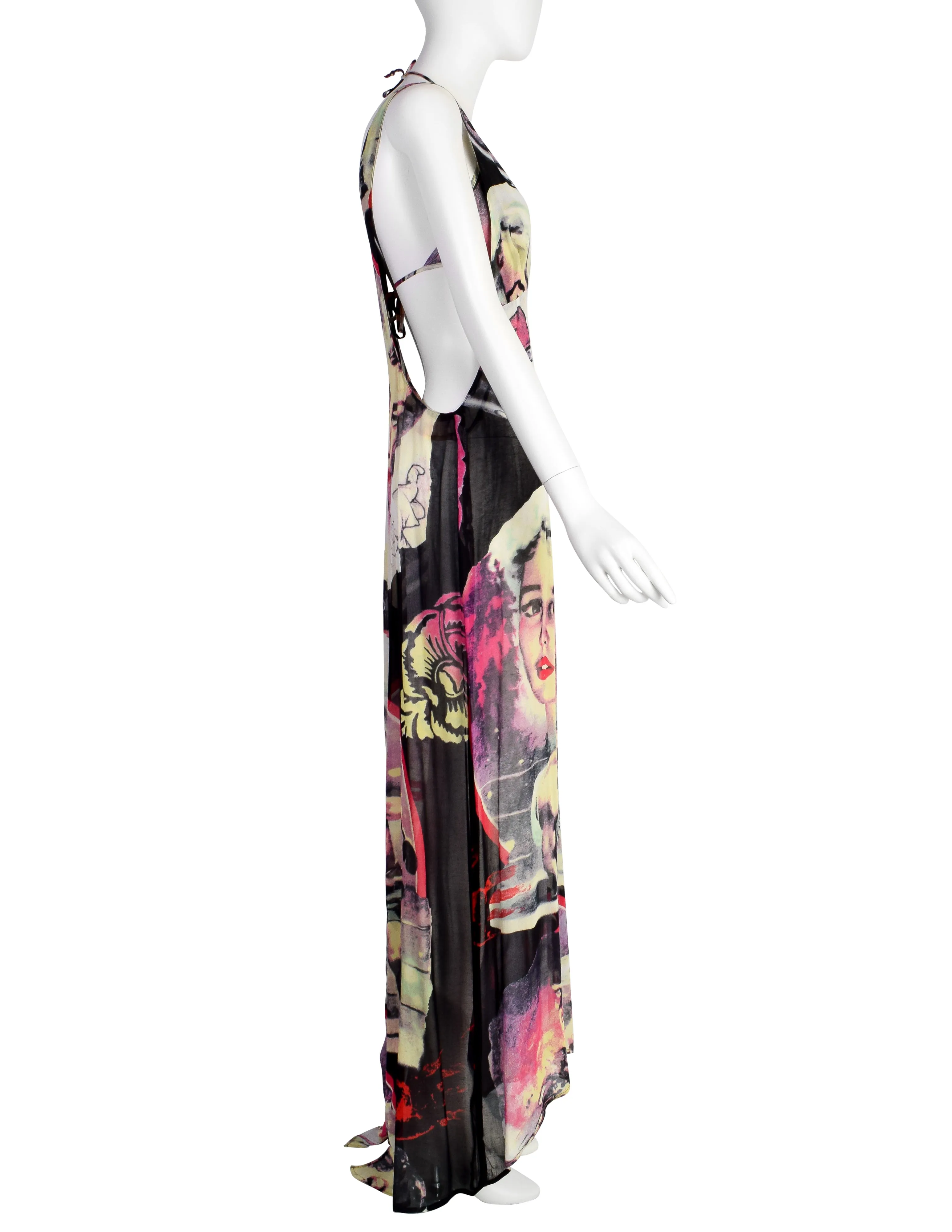 E-Play Vintage Incredible Art Print Rayon Maxi Dress with Triangle Top