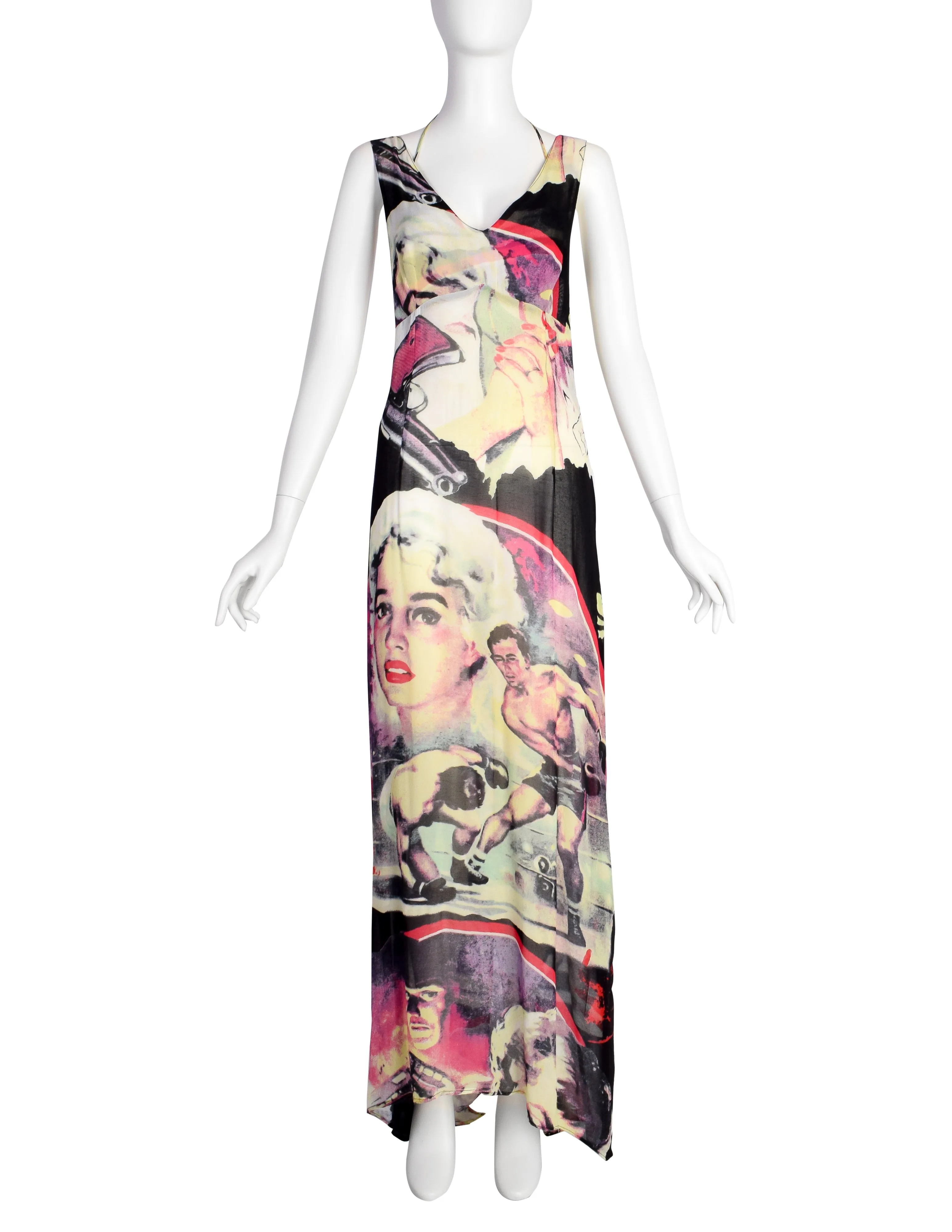 E-Play Vintage Incredible Art Print Rayon Maxi Dress with Triangle Top