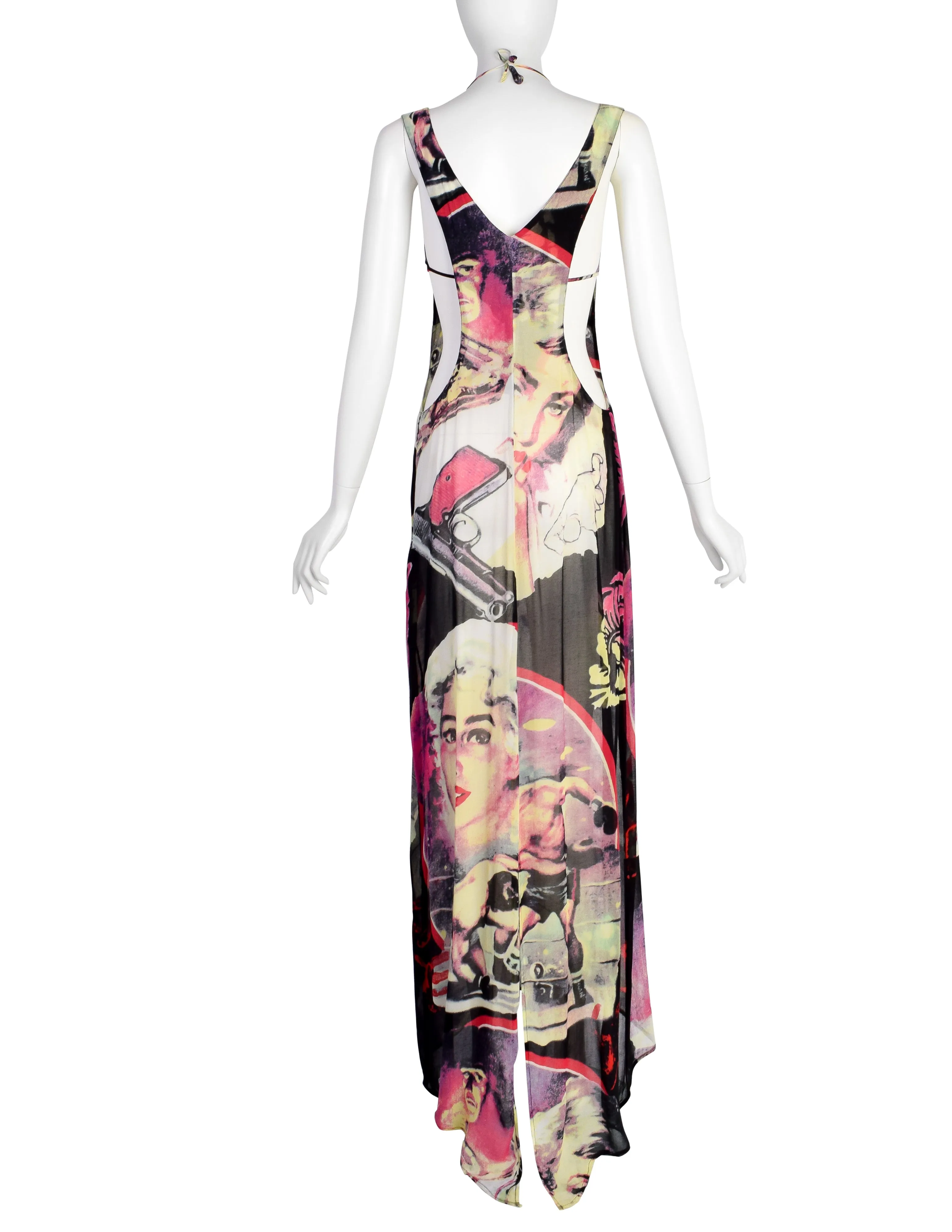 E-Play Vintage Incredible Art Print Rayon Maxi Dress with Triangle Top