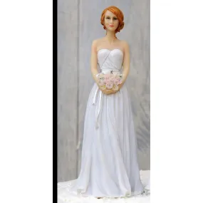 Elegant Caucasian Bride Wedding Cake Topper Mix & Match