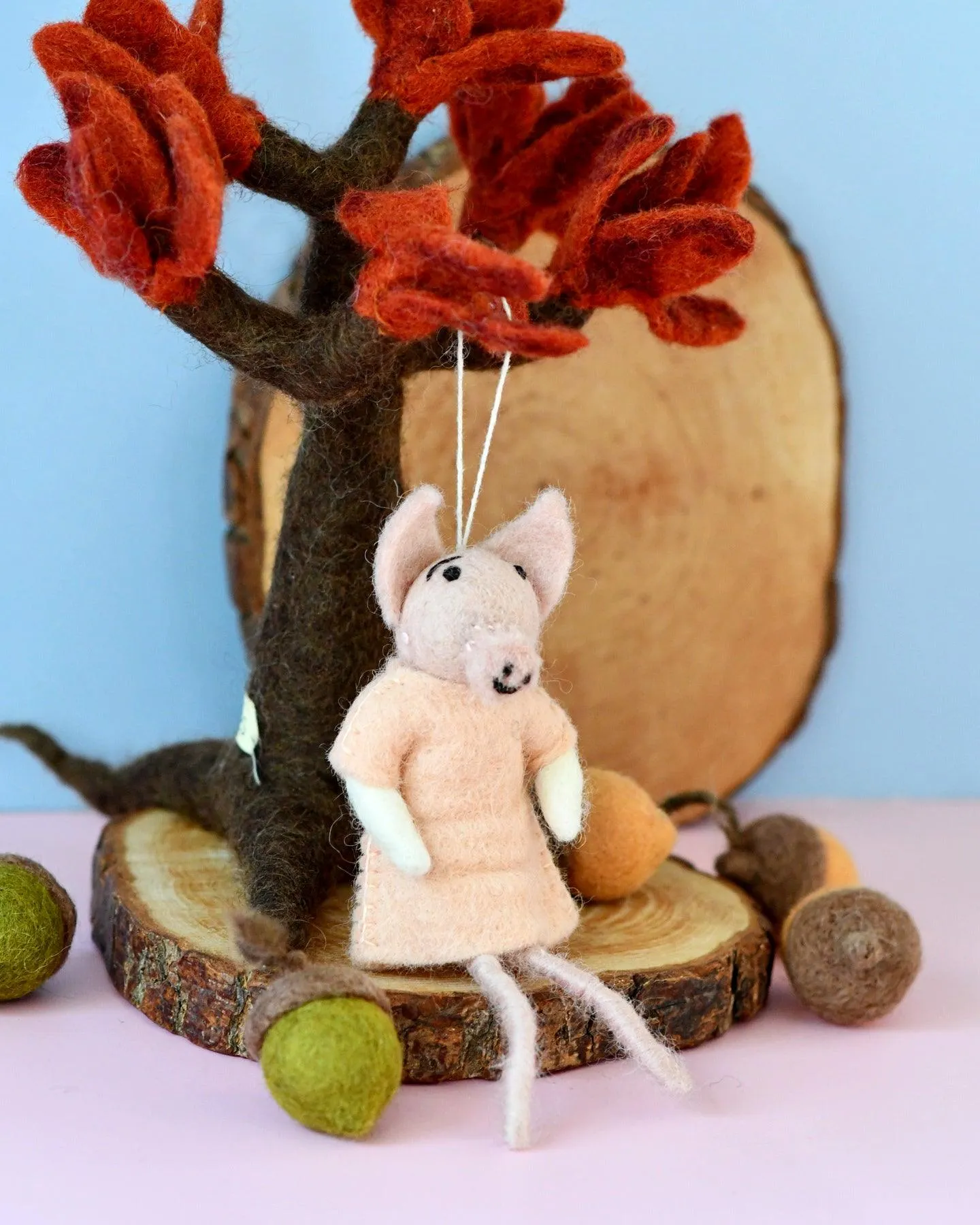 Felt Pig Doll Ornament