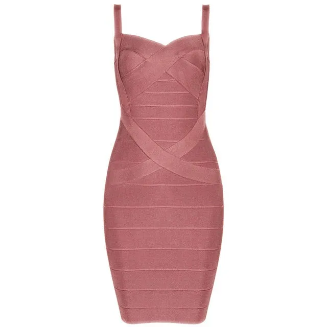 Flash Sexy Ladies' Spaghetti Strap Mini Bandage Dress For Club Banquet