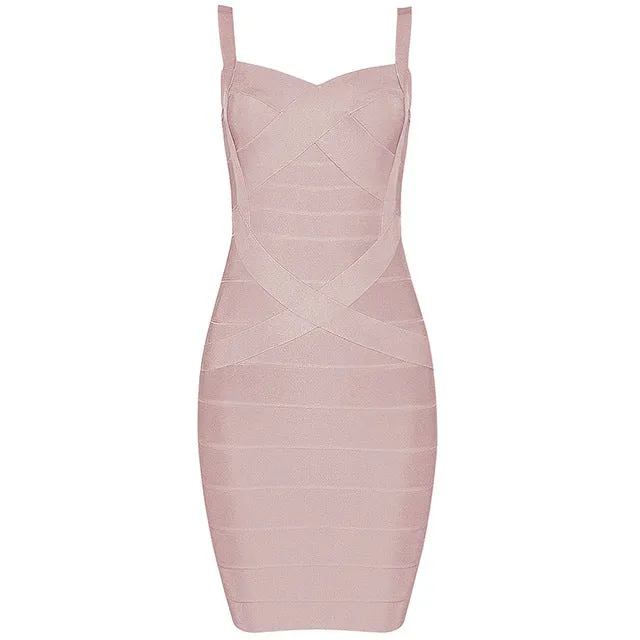 Flash Sexy Ladies' Spaghetti Strap Mini Bandage Dress For Club Banquet