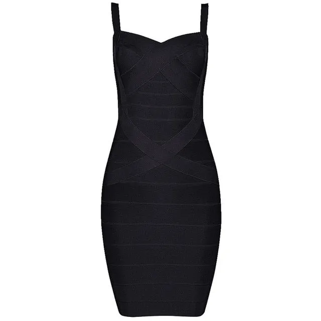 Flash Sexy Ladies' Spaghetti Strap Mini Bandage Dress For Club Banquet