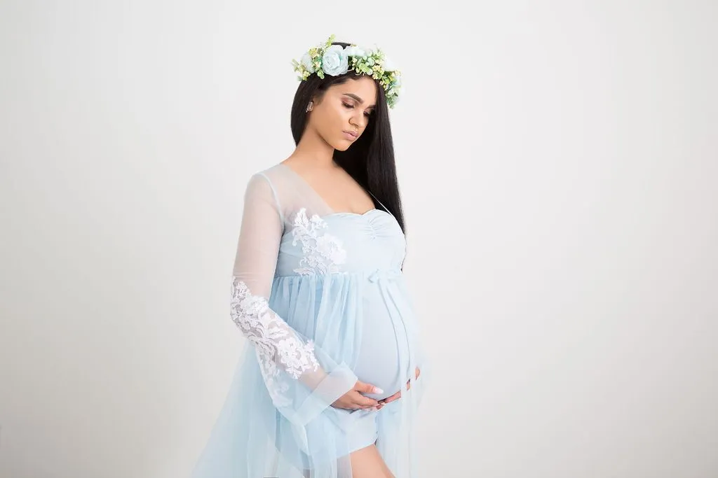 French Lace Robe With Slip Maternity Dress